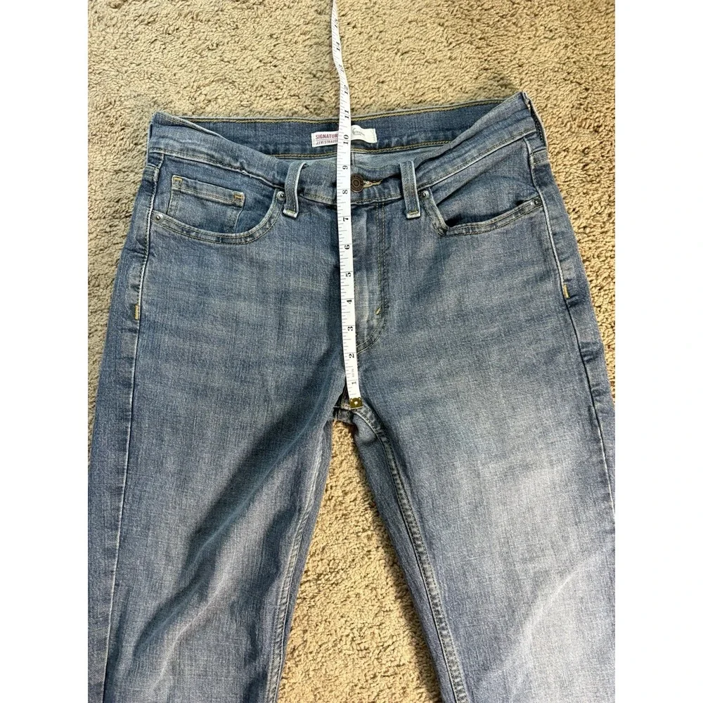 Levis Signature Straight Jeans Men 30x32 Straight Leg Blue Denim Mid Rise Preppy - Picture 6 of 9